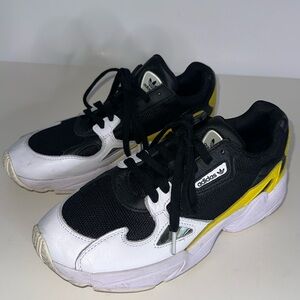 Adidas Women Falcon 10 Yellow Black White Athletic Core